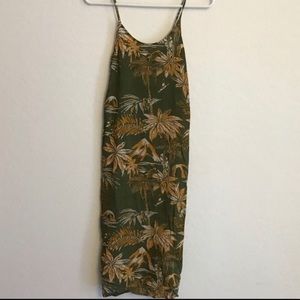 H&M Hawaiian Tropical Green & Yellow Dress Size 4